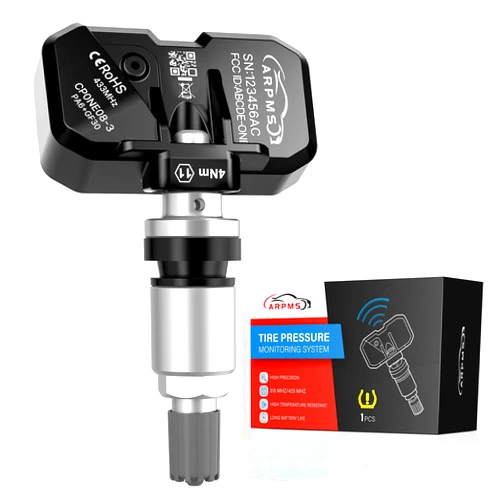 CARPMS TPMS Sensor, 433 Mhz 4-Pack Tire Pressure Monitoring Sensor Compatible for Subaru Replace# 28103FL00A, 28103FL013, 28103FL00C, 28103FL00E，28103FL010, 28103FL00B (Silver, 1PCS)