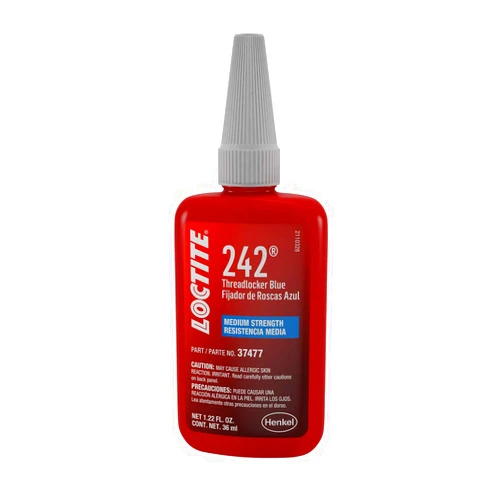 LOCTITE 242 Threadlocker for Automotive: High-Temp, Medium-Strength, Anaerobic, All Purpose TYPICAL APPLICATIONS, Works on all Metals| Blue, 36 ml Bottle (PN: 37477 - 492140)