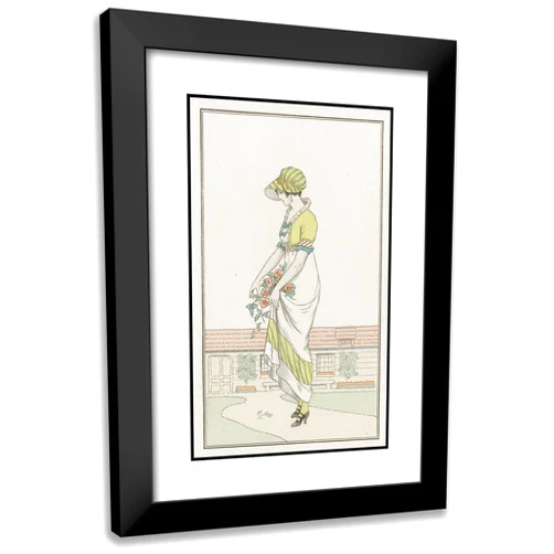 ArtDirect Anonymous 12x18 Black Modern Frame and Double Matted Museum Art Print Titled - White Crepe Dress (1913)