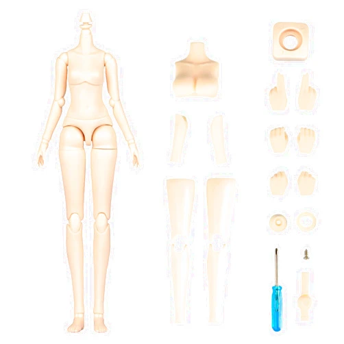 YMY DOLL YMY Female Doll Body Obitsu22 Obitsu24 BJD Girl Doll for GSC, Blythe,ICY,1/6 Scale Bjd Doll Head (Milky White-8.66 in)