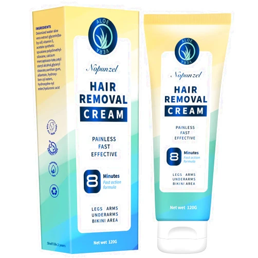 NOPUNZEL Hair Removal Cream: Intimate/Private Hair Removal Cream for Women and Men - Hair Removal for Body Legs Arms Underarms - Painless Bikini Hair Removal Cream - Depilatory Cream - Skin Friendly - 120g