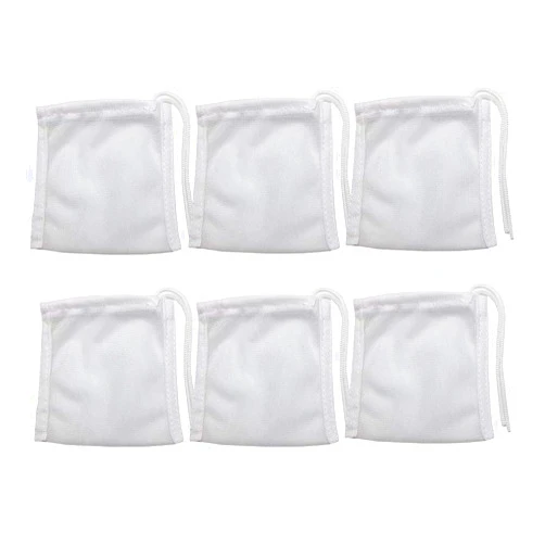 DEECOOYA 6 Pack Small Sized Filter Bags for Activated Carbon,3 by 4 inches High Flow Aquarium Mesh Media Filters Bag with Drawstrings for Fish Tank Charcoal Filter Bags