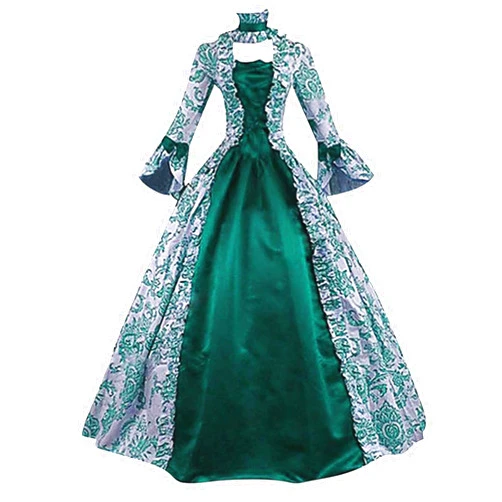 Yihaojia Halloween Renaissance Victorian Dress for Women Bell Sleeve Medieval Gothic Dresses Vintage Plus Sized Court Costume