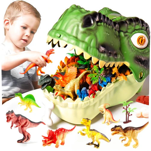 RISUNTOY Dinosaur Toys for Kids 3-5,45PCS Realistic Jurassic Dinosaurs Figures with Eggs&Trees&Fence Playset to Create a Dino World,Educational Figures, Great Gift for Toddler Boys & Girls