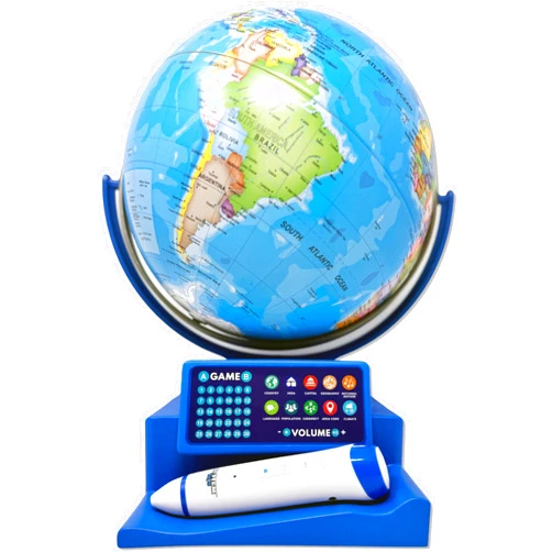 Dr. STEM Toys Interactive Talking Globe with Smart Pen, Game Panel, 300+ Geographic Quiz Questions, Touch & Learn, Music, and More - Educational Toy for Kids Ages 6+