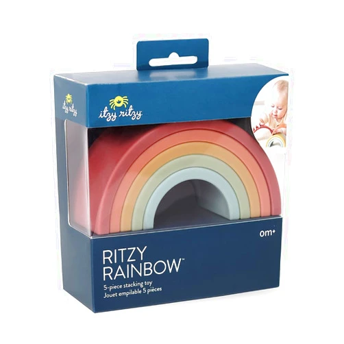 Itzy Ritzy Rainbow Stacker Toy - Includes 5 Arches for Stacking; Helps Develop Hand-Eye Coordination; Rainbow
