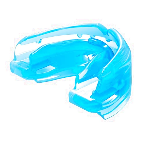 Shock Doctor Double Braces Mouth Guard. Upper and Lower Teeth Protection. Mouthguard No Boil / Instant Fit. For Youth, Teenager, Kids and Adults. Mouth Piece OSFA 12+ yrs STRAPLESS BLUE