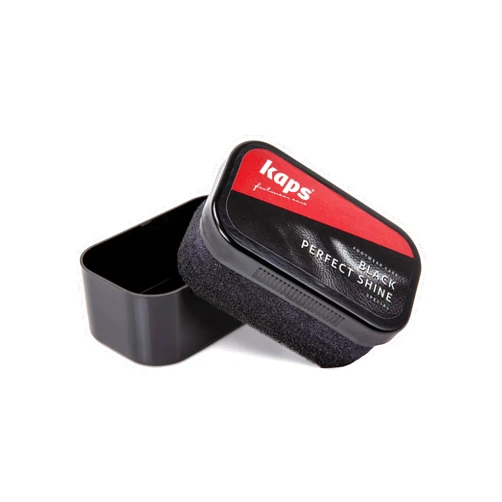 Kaps Shoe Polish Sponge Gives Instant Gloss, For Leather Shoes Boots Bags, Perfect Shine (Black)