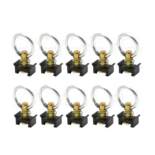 PICURA Control L Track Tie Down System, Includes (2) 4 Foot Black Anodized Aluminum L-Track and (4) Black Single Stud O-Ring Fittings, Versatile Trailer Tie Down System for Trailers and Truck Beds
