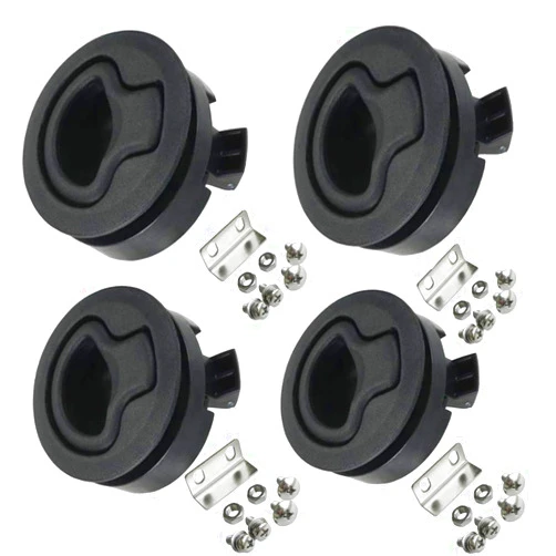 WJSKDQ 4PCS Boat Slam Latch 2'' Flush Pull Slam Latches Round Plastic Round for RV Boat Door Hatch Cabinet Pull Locking Deck Hatch Door