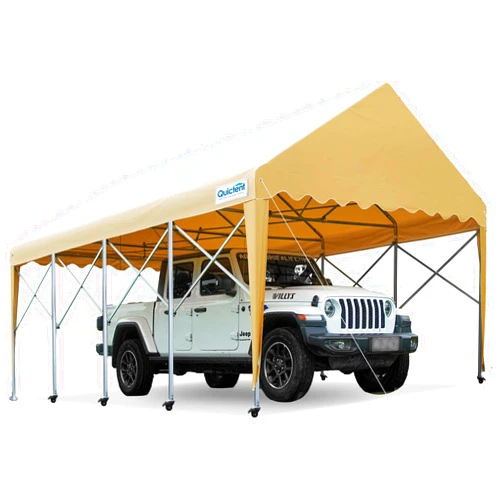 Quictent 13'X20' Heavy Duty Carport Retractable Party Tent with Wheels Movable Shelter for Outdoor Events, Storage for Car, Boat, etc.