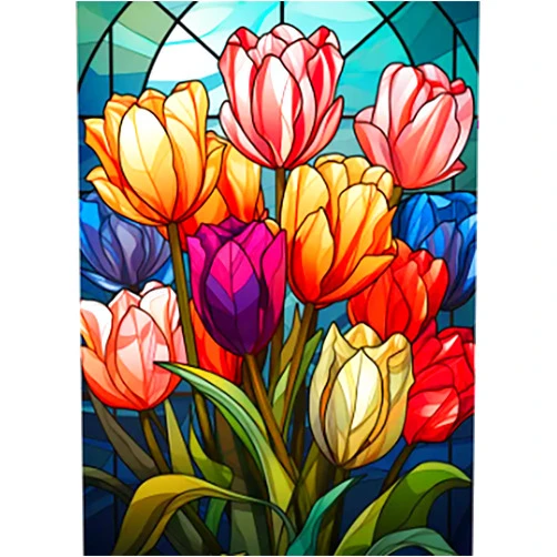 GemZono Diamond Painting Kits for Adults,Diamond Painting Kits, 5D Flower Diamond Art Kits for Adults Beginner Gem Art Full Drill Diamond Dots Tulip Art for Adults Home Wall Decor Gifts 12x16inch