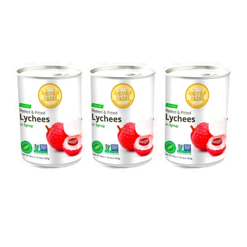 Four Elephants Premium Lychees in Syrup (3) - 20 oz | Natural Ingredient | Use For Mocktails, Cocktails, Drinks, Smoothies | Real Fruit Harvested At Peak Season | Four Elephants Brand | Non-GMO and Gluten-Free