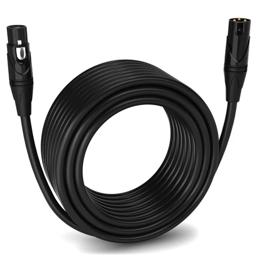 LyxPro 75 Feet XLR Microphone Cable Balanced Male to Female 3 Pin Mic Cord for Powered Speakers Audio Interface Professional Pro Audio Performance and Recording Devices - Black