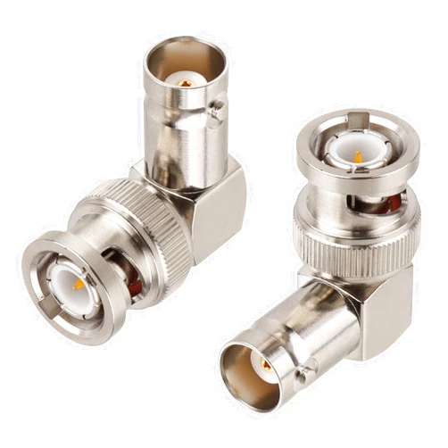 XRDS -RF XRDS-RF BNC Male to Female Right Angle Adapter - 90 Degree Coaxial Cable Connector for CCTV, Video, and Audio Applications (2 Pack)