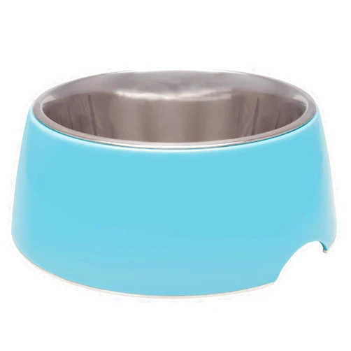 Loving Pets - Retro Bowl Dog Food Water Bowl No Tip Stainless Steel Elevated Pet Bowl No Skid Spill Proof (Extra Small, Blue)