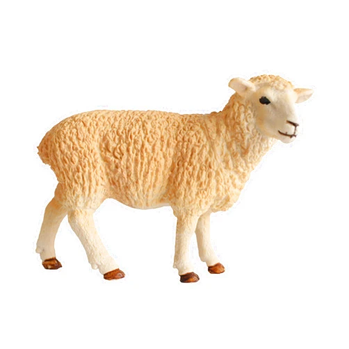 Deluxebase Mini Animal Adventure Replicas - Sheep from Hand Painted Realistic Sheep Figure. Small Plastic Animal Figurines & Animal Party Favors. Ideal Farm Animal Toys & Gifts for Kids.