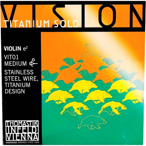 Thomastik Vision Titanium Solo 4/4 Violin E String - Medium - Titanium Coated Stainless Steel Core