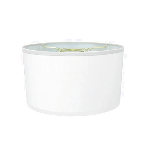 HomeConcept White Linen Shallow Drum Premiere Lampshade 18x18x10
