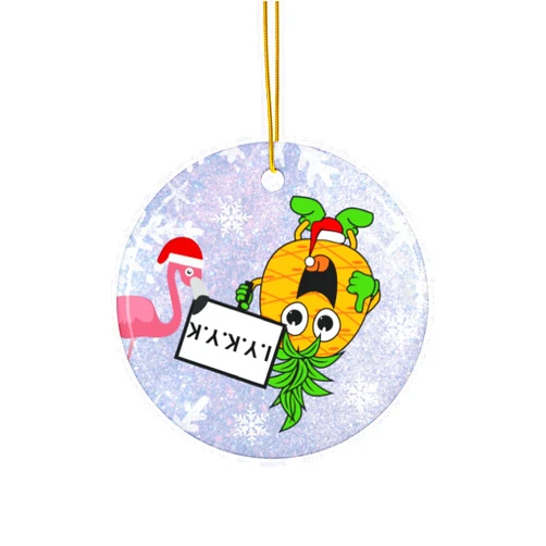 GENERIC Upside-Down Pineapple Christmas Tree Ornament, Funny Adults only Holiday Decor, Gift for Swingers Pink Flamingo,Sexy Couple Gift