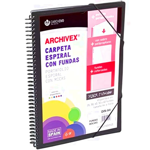 CARCHIVO IDEAS PRACTICAS Carchivo 40 Pocket Spiral Binder - Black