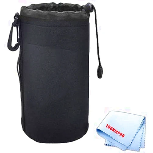 Tronix Large Neoprene Soft Camera Lens Pouch for All Camera Lenses & More – Protective Carrying Case for DSLR, Mirrorless Camera Accessories, and Photography Gear