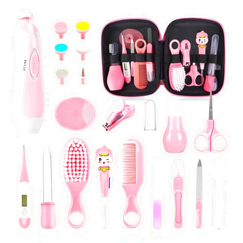 Esonto Baby Healthcare and Grooming Kit,22 in 1 Baby Electric Nail Trimmer Set, Baby Grooming Kit,Newborn Nursery Health Care Set,Infant Comb,for Newborn Infant Toddler Kids (Pink)