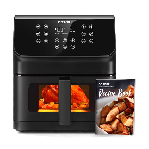 COSORI Clear Window Air Fryer, 6.5 Quart Large Compact Airfryer, 12 One-Touch Savable Custom Functions, Cookbooks and Online Recipes, Nonstick and Dishwasher-Safe