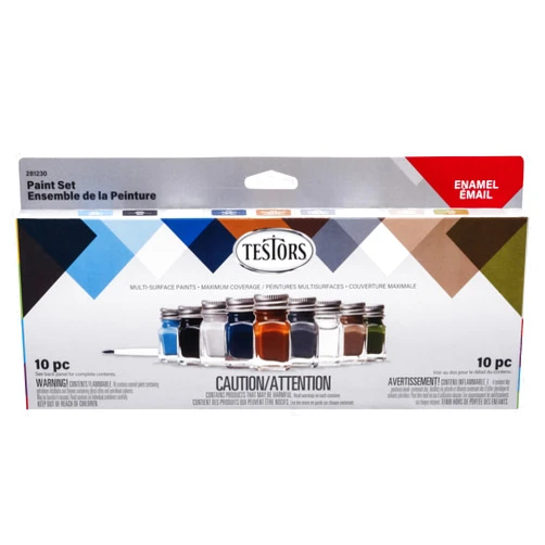 Testors Military Assorted Solvent-Based Paint Set Exterior and Interior 0.25 oz - Total Qty: 66