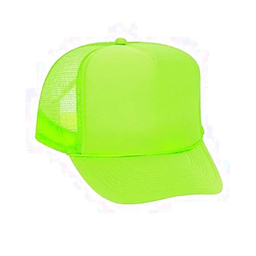 OTTO Neon Polyester Foam Front 5 Panel High Crown Mesh Back Trucker Hat