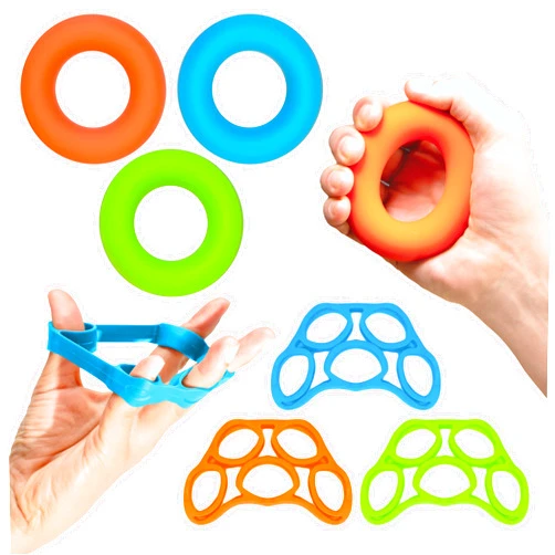 RMS Hand Grip Strengthener, Finger Exerciser, Grip Strength Trainer 6 Pieces Kit for Finger, Wrist, Carpal Tunnel, Arthritis Pain Relief. Stress Relief - Occupational Equipment for Disabled