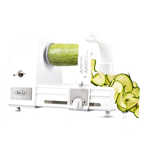 BELLA 4-in-1 Automatic Electric Spiralizer & Slicer, Quickly Prep Healthy Veggie or Fruit Spaghetti, Noodles or Ribbons, Easy To Clean, Recipe Book Included, White