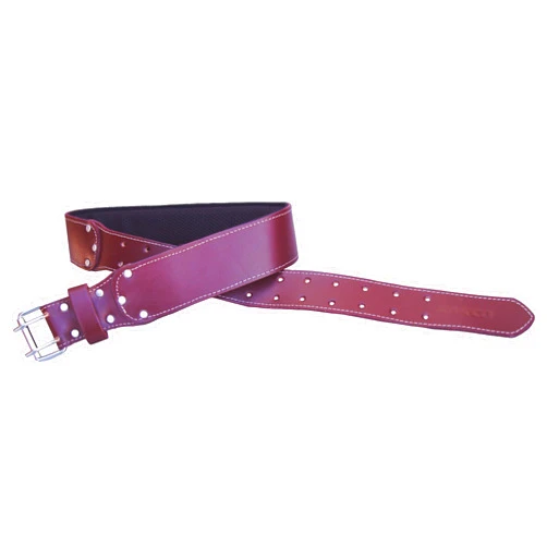ZAKCO 2 ½ inch Wide Full Grain Leather Work Belt, Leather Tool Belt, Multiple Use Leather Belt. 30 to 50 Inch Waist Leather Pouch Belt (Maroon, Fits 30-50 Inches Waist)