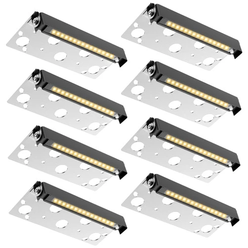 Glitgate 8 Pack 7 Inch Retaining Wall Lights, 5W Outdoor Step Lights, 12V-24V Low Voltage Landscape Lighting, 3CCT LED Stair Lights Outdoor, IP65 Waterproof Paver Lights for Patios, Walls, Fences