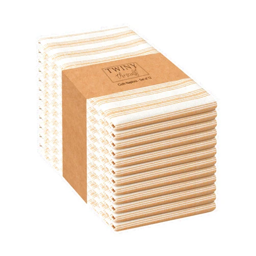 TWINY threads Stripe Cloth Napkins 100% Cotton 18