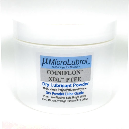 MicroLubrol OMNIFLON XDL 100% Virgin PTFE Dry Lubricant Powder, 2-3 Micron avg. Particle Size, Free APPLICATOR Brush, 8 oz / 226.7 gm