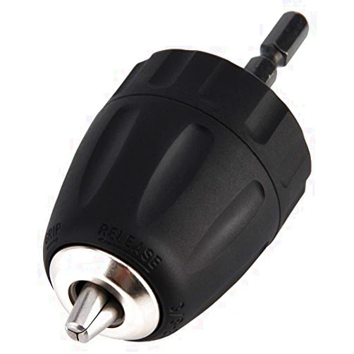 FTVOGUE 3/8-24UNF 0.8-10MM Keyless Drill Bit Chuck Clip with 1/4'' Hex Shank Rod Chuck Adapter Hardware Tool for Lathes and Drill Presses