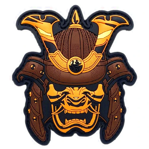 Miltacusa Samurai Head Morale Patch [PVC Rubber - Hook Fastener Backing - SW6]