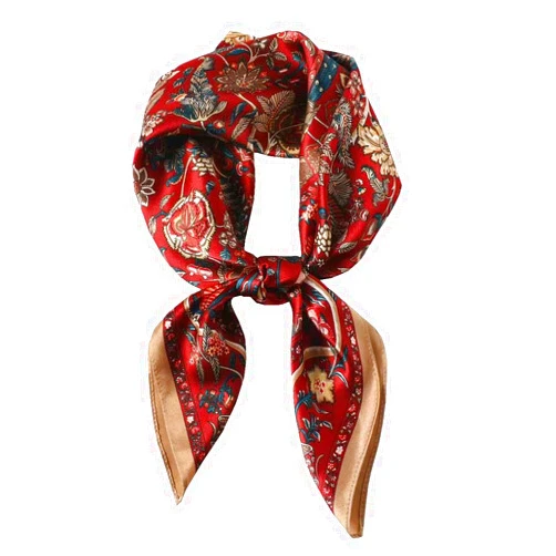 ANDANTINO 100% Mulberry Silk Square Scarf for Hair-25.6