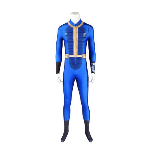 Hukjery Deluxe Vault Dweller Costume Mens Shelter Cosplay Bodysuit Vault Dweller Jumpsuit Outfits for Adults Halloween