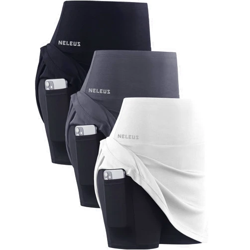 NELEUS Women's Lightweight Running Shorts Workout Athletic Short for Yoga with Pocket