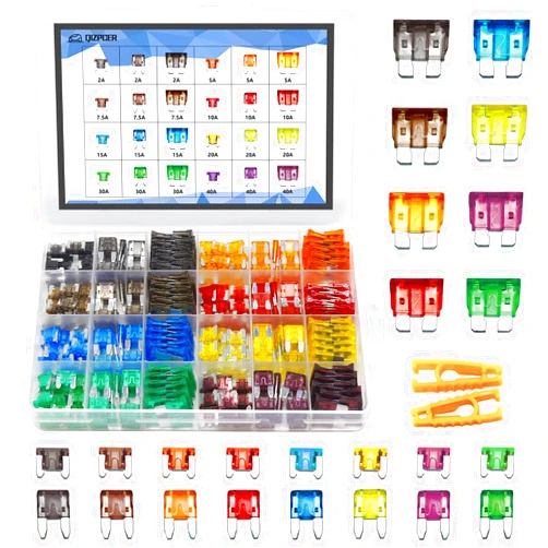 Qizpcer 282 Pieces Car Fuses Assortment Kit - Blade Fuses Automotive - Standard & Mini & Low Profile Mini Size (2A/5A/7.5A/10A/15A/ 20A/30A/40AMP/ATC/ATO) Replacement Fuses for Marine, Auto, RV, Boat, Truck