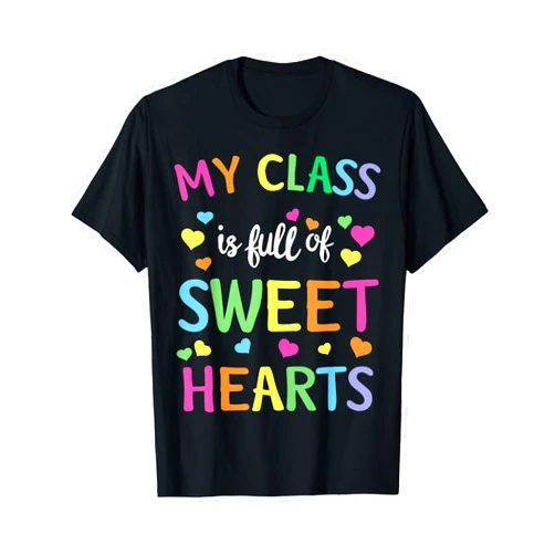 100th Days of School Teachers Valentines Day Shirt Class Full of Sweethearts T-Shirt