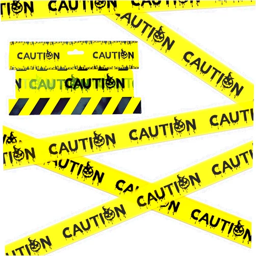 CNSSKJ Halloween Decorations Caution Tape,Safety Barrier Hazard Warning Tape for Danger Areas DIY Yellow Caution Tape 3 inchx 82 feet for Creepy Scary Indoor/Outdoor Crime Scene Home Parties Haunted Houses