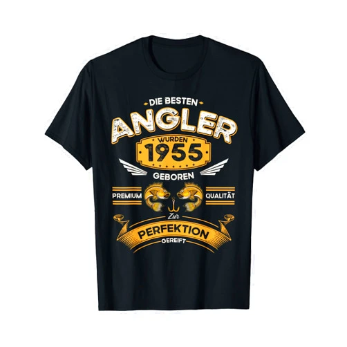 Angel Sprüche Fisch Fischer Angeln Geschenk Lustig 69th Birthday Men's Fisherman Funny The Best Angler 1955 T-Shirt