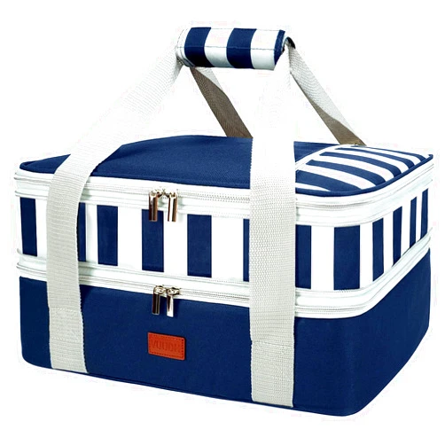Vuudh Insulated Casserole Carrier Bag - Casserole Dish Carrier, Hot & Cold Food Carry Bag Potluck Parties, Lasagna Holder Tote for Picnics,Beaches,Traveling or Gifts, Fits9”x13” Baking Dish