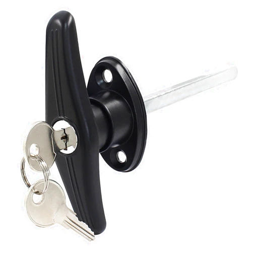 Bonsicoky Garage Door T-Handle Lock with 2 Keys, T-Handle Universal Replacement Lock for Garage Camper Door, Black