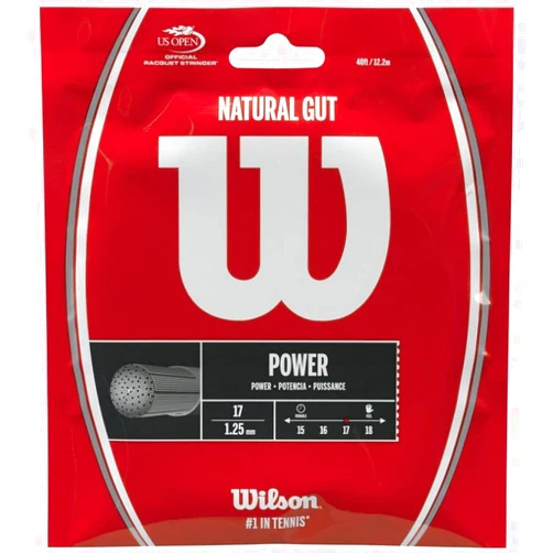 Do It Tennis Wilson Natural Gut Power Tennis Racquet String Sets - 16 and 17 Gauge - in Multi-Packs - Best for Comfort and Control (2-4-6-8-Packs)