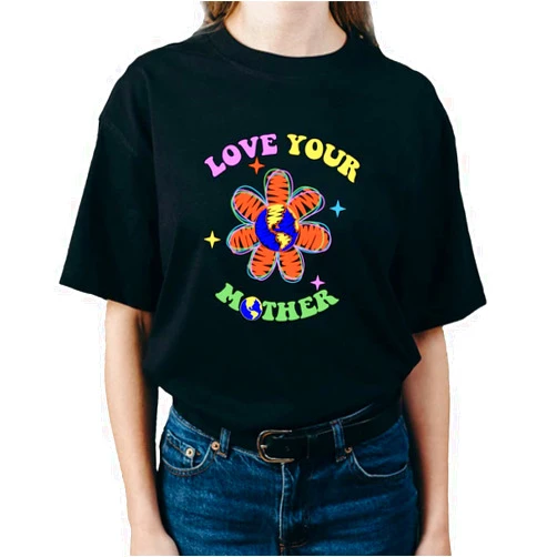 Handmade Love Your Mother Earth Day Shirt, Protect The Planet, Save The Earth Tee, Hand Draw Earth Flower Outfit, Earth Support Shirt, Environmental, Climate Change Shirt