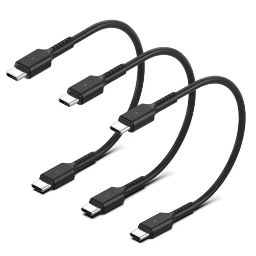 PEAKLIFT Short USB C to USB C Cable 1FT, 3-Pack USBC to USBC Cable Fast Charging C to C Charger Cord Type C to Type C for Samsung Galaxy S22 Ultra Note 20 A32, iPad Pro, Pixel 6, Moto G, LG Stylo 6, Power Bank